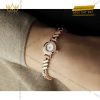 Mặt số xà cừ trắng tự nhiên của Hermes Faubourg Polka Watch 15.5MM, đính 4 chaton kim cương tinh xảo, kính sapphire chống chói sang trọng