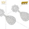 Bông tai Dewdrop vàng trắng nguyên khối Au750 đính kim cương