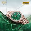 Rolex Day-Date 36mm 128345RBR mặt đá aventurine xanh nạm kim cương