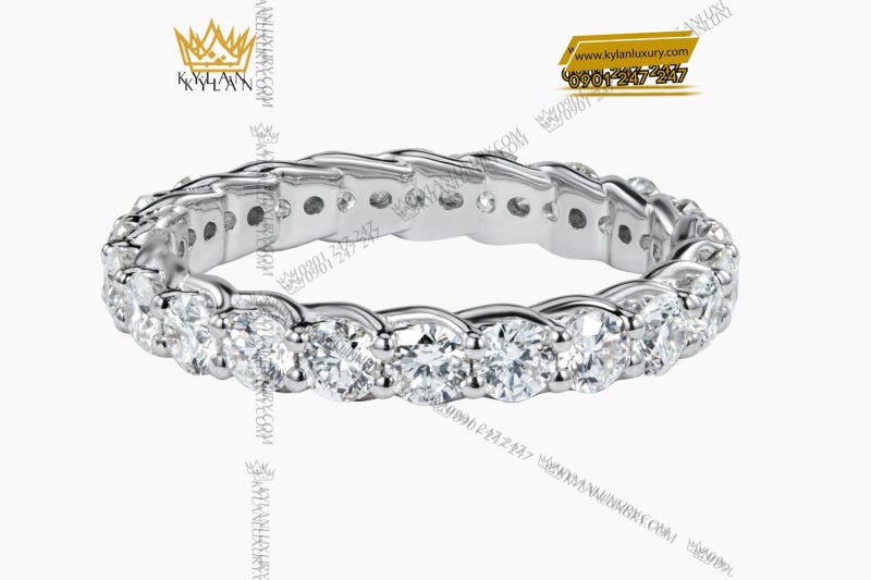 Nhẫn The Apex vàng trắng nguyên khối Au750 đính kim cương