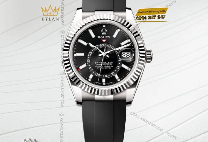 Rolex Sky-Dweller Oyster m336239 – 42 mm, vàng trắng, mặt số đen sáng
