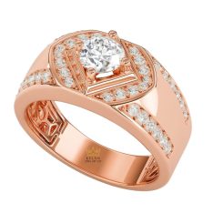 Nhẫn Noble Radiance vàng hồng nguyên khối Au750 đính kim cương