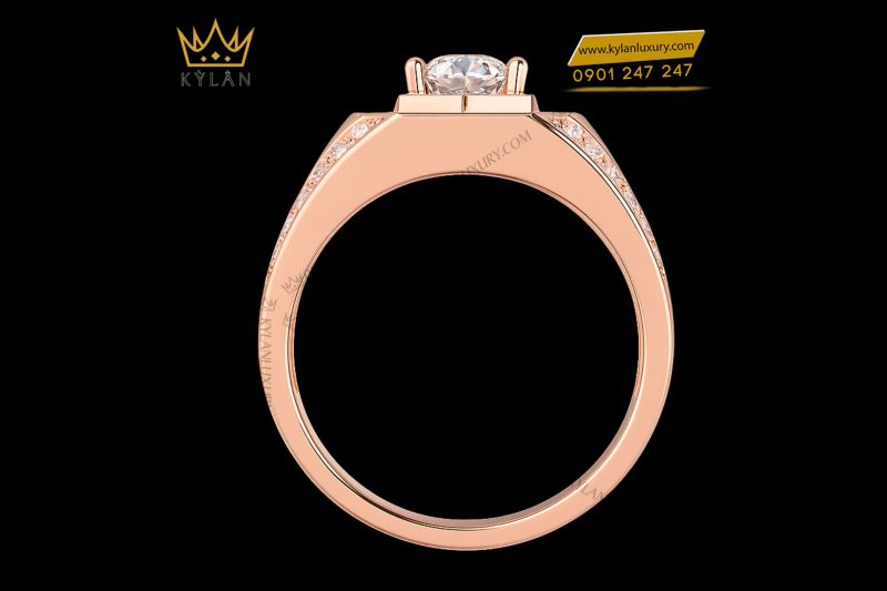 Nhẫn Noble Radiance vàng hồng nguyên khối Au750 đính kim cương