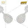 Bông tai Dewdrop vàng trắng nguyên khối Au750 đính kim cương