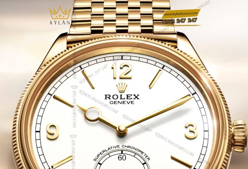 Rolex 1908 m52508 mặt số trắng tinh khôi chải tia tinh xảo, hoàn thiện công nghệ PVD và Magnetron, sang trọng và đầy chiều sâu