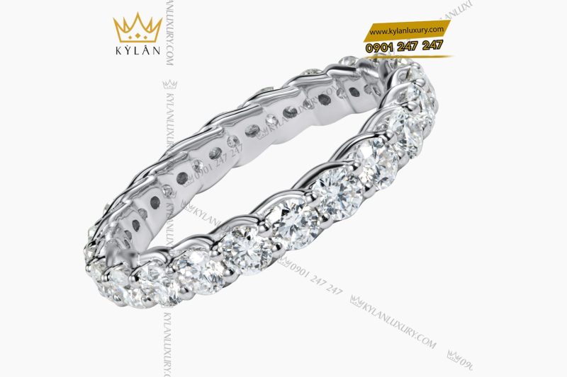 Nhẫn The Apex vàng trắng nguyên khối Au750 đính kim cương