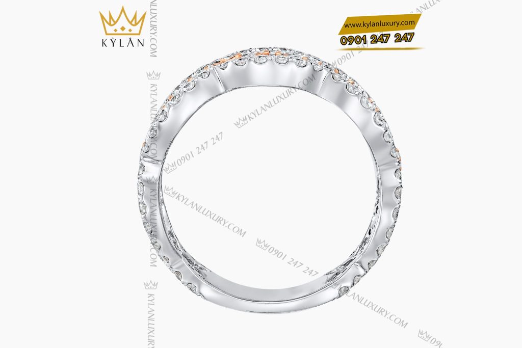 Nhẫn The Floral Grace vàng nguyên khối Au750 đính kim cương