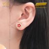 Cặp bông tai ngôi sao vàng hồng nguyên khối Au750 đính kim cương
