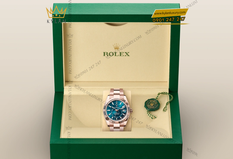 Kỳ Lân Luxury 5 1 Rolex Sky-Dweller Oyster m336935 - 42 mm mặt số xanh lục lam 