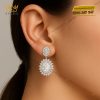 Bông tai The Queen vàng trắng nguyên khối Au750 đính kim cương