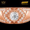 Nhẫn Noble Radiance vàng hồng nguyên khối Au750 đính kim cương
