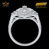 Nhẫn The Diamond Clover vàng trắng nguyên khối Au750 đính kim cương