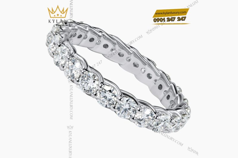 Nhẫn The Apex vàng trắng nguyên khối Au750 đính kim cương