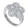 Kỳ Lân Luxury 5 49 Nhẫn The Diamond Clover vàng trắng nguyên khối Au750 đính kim cương