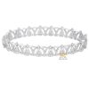 Kỳ Lân Luxury 50 1 Lắc tay Diamond Crown vàng trắng nguyên khối Au750 đính kim cương
