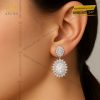 Bông tai The Queen vàng trắng nguyên khối Au750 đính kim cương