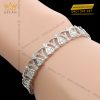 Lắc tay Diamond Crown vàng trắng nguyên khối Au750 đính kim cương