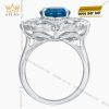 Nhẫn The Serenity vàng trắng nguyên khối Au750 đính kim cương và đá quý