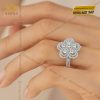 Nhẫn The Diamond Clover vàng trắng nguyên khối Au750 đính kim cương