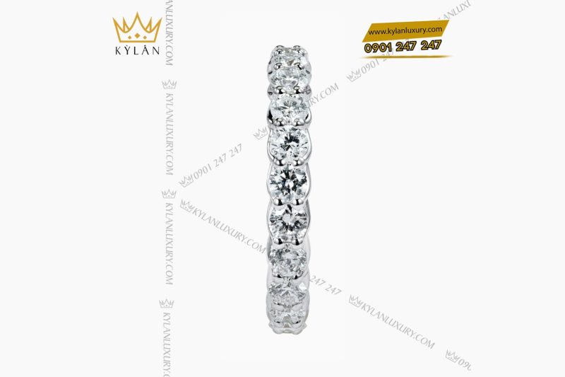 Nhẫn The Apex vàng trắng nguyên khối Au750 đính kim cương