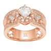 Kỳ Lân Luxury 6 39 Nhẫn Radiant vàng hồng nguyên khối Au750 đính kim cương