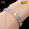 Lắc tay Diamond Crown vàng trắng nguyên khối Au750 đính kim cương