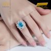 Nhẫn The Serenity vàng trắng nguyên khối Au750 đính kim cương và đá quý