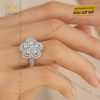 Nhẫn The Diamond Clover vàng trắng nguyên khối Au750 đính kim cương