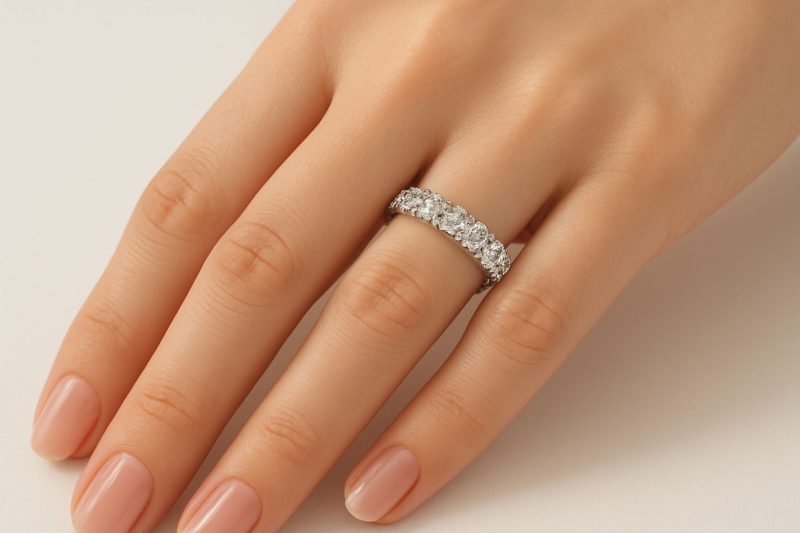 Nhẫn The Apex vàng trắng nguyên khối Au750 đính kim cương