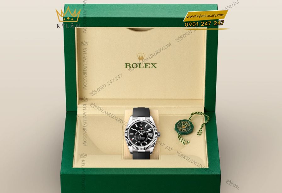 Kỳ Lân Luxury 7 22 Rolex Sky-Dweller Oyster m336239 – 42 mm, vàng trắng, mặt số đen sáng