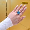 Nhẫn vàng trắng nguyên khối Au750 đính viên chủ đá quý Topaz