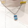 Dây chuyền vàng trắng nguyên khối Au750 đính viên chủ đá quý Topaz