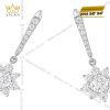 Bông tai Snowlight Elegance vàng trắng nguyên khối Au750 đính kim cương