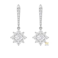 Bông tai Snowlight Elegance vàng trắng nguyên khối Au750 đính kim cương