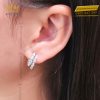 Cặp bông tai rắn vàng trắng nguyên khối Au750 đính kim cương