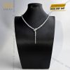 Dây chuyền rắn vàng trắng nguyên khối Au750 đính kim cương