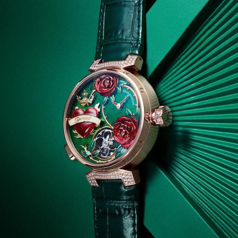 Kỳ Lân Luxury Dong Ho Tambour Fiery Heart Automata Những chiếc đồng hồ nổi bật của Louis Vuitton