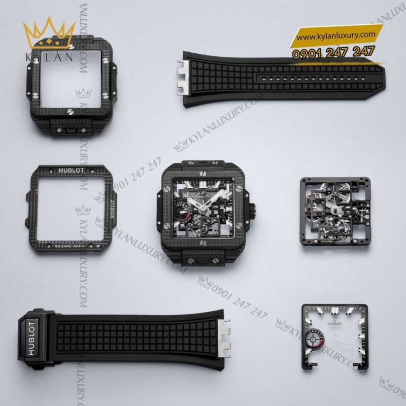 Đồng hồ Hublot Square Bang Tourbillon 4-Day Power Reserve 3D Carbon 42mm 828.YT.0130.RX