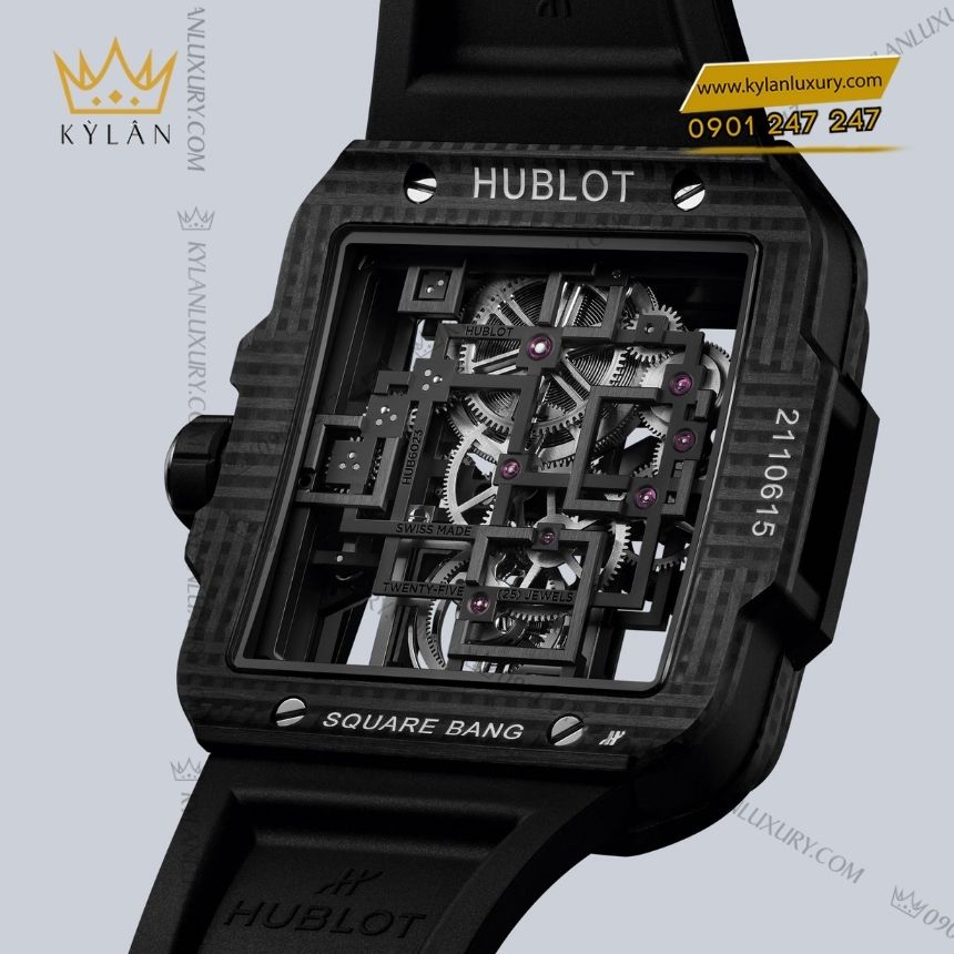 Kỳ Lân Luxury Dong ho Hublot Square Bang Tourbillon 4 Day Power Reserve 3D Carbon 42mm Đồng hồ Hublot Square Bang Tourbillon 4-Day Power Reserve 3D Carbon 42mm 828.YT.0130.RX