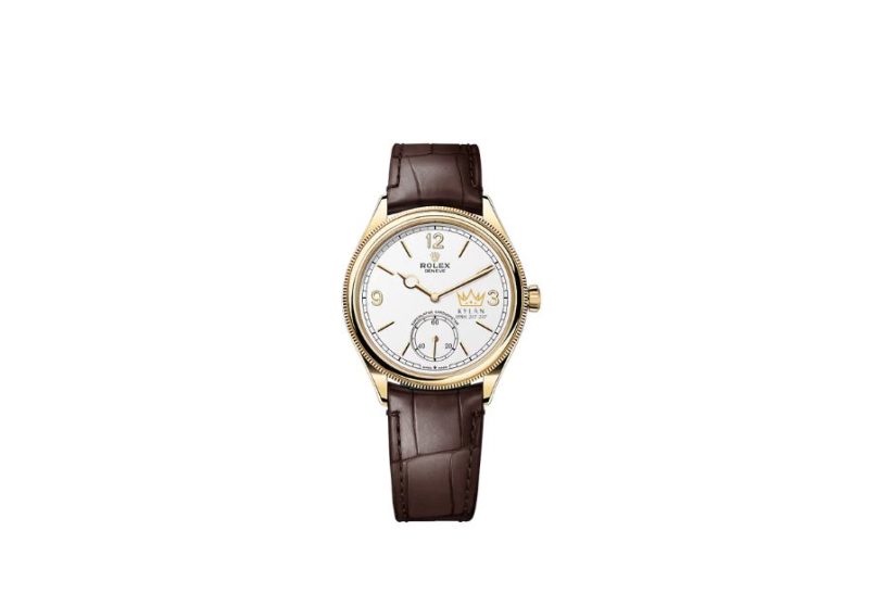 Rolex Perpetual 1908 m52508 mặt trắng, da nâu