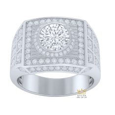 Nhẫn Imperial Luxe vàng trắng nguyên khối Au750 đính kim cương