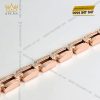 Lắc tay vàng hồng nguyên khối Au750 đính kim cương