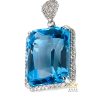 Kỳ Lân Luxury LOGO DAY CHUYEN 11 Mặt chuyền vàng trắng nguyên khối Au750 đính viên chủ đá quý Topaz