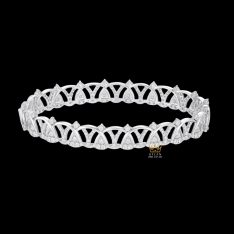 Lắc tay Diamond Crown vàng trắng nguyên khối Au750 đính kim cương