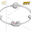 Lắc tay Swarovski vàng trắng nguyên khối Au750 đính kim cương