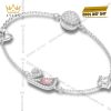 Lắc tay Swarovski vàng trắng nguyên khối Au750 đính kim cương