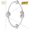 Lắc tay Swarovski vàng trắng nguyên khối Au750 đính kim cương