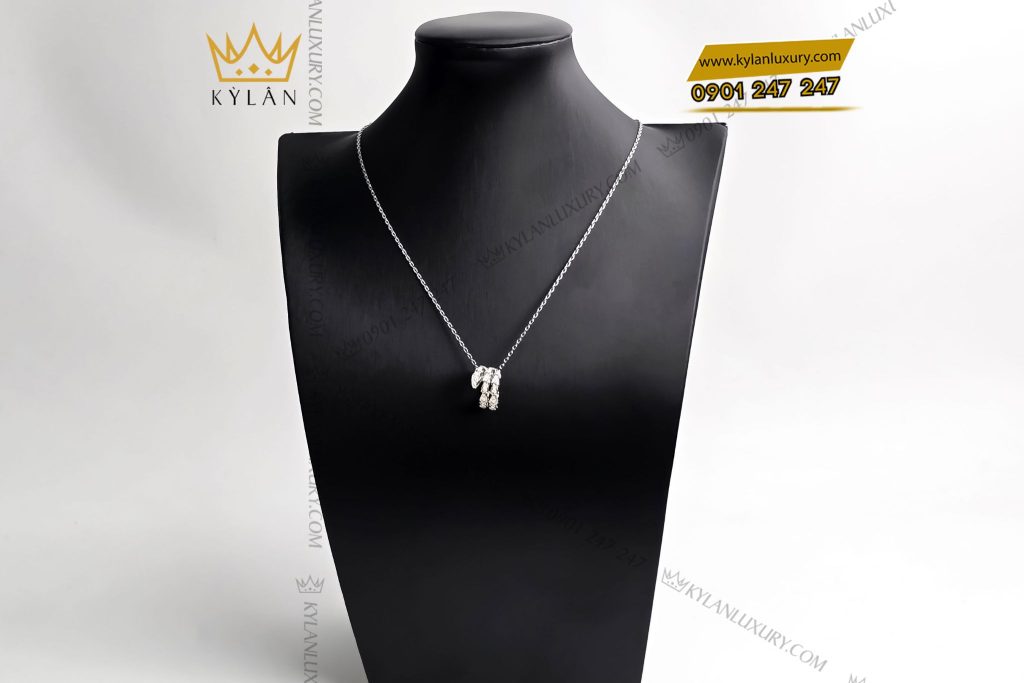 Mặt dây chuyền hình rắn vàng trắng nguyên khối Au750 đính kim cương