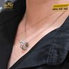 Mặt dây chuyền hình rắn vàng trắng nguyên khối Au750 đính kim cương