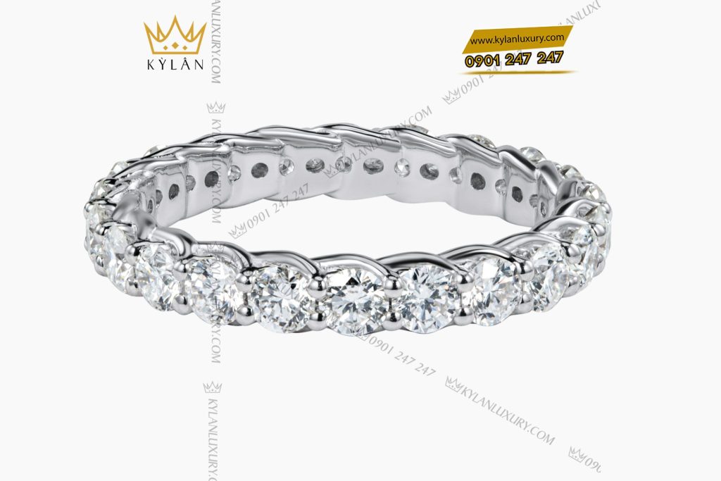 Nhẫn The Apex vàng trắng nguyên khối Au750 đính kim cương
